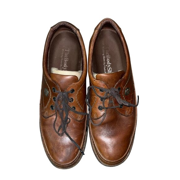 Vintage Hush Puppies Body Shoe Leather Oxfords Mens 9.5 Narrow Used Brown main image 6